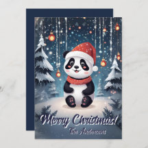 Prettige feestdagen Kerstmis 6 panda,