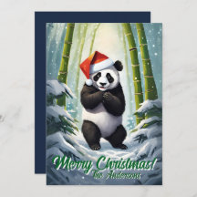Prettige feestdagen Kerstmis 7 panda,