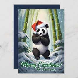 Prettige feestdagen Kerstmis 7 panda, Kaart
