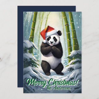 Prettige feestdagen Kerstmis 7 panda, Kaart