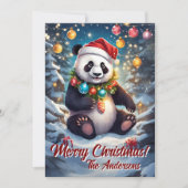 Prettige feestdagen Kerstmis 8 panda, Kaart (Voorkant)