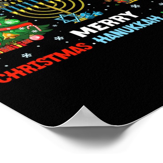 Prettige feestdagen Kerstmis Chanoeka Kwanzaa Poster (Hoek)