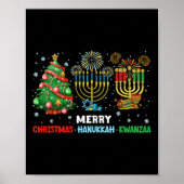 Prettige feestdagen Kerstmis Chanoeka Kwanzaa Poster (Voorkant)
