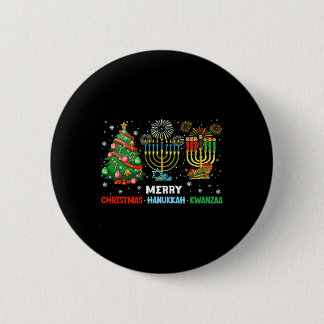 Prettige feestdagen Kerstmis Chanoeka Kwanzaa Ronde Button 5,7 Cm