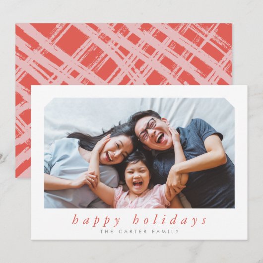 PRETTIGE FEESTDAGEN Kerstmis eenvoudig cursief ing Feestdagenkaart (Voorkant / Achterkant)