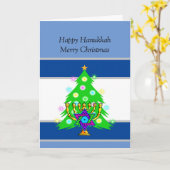 prettige feestdagen Kerstmis en Hanukkah Kaart (Gele Bloem)