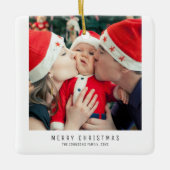 Prettige feestdagen Kerstmis Familie Baby Afbeeldi Keramisch Ornament (Voorkant)