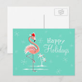Prettige feestdagen Kerstmis Flamingo (Voorkant / Achterkant)