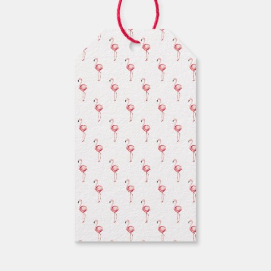 Prettige feestdagen Kerstmis Flamingo met krans Cadeaulabel (Achterkant)