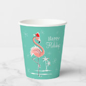 Prettige feestdagen Kerstmis Flamingo Papieren Bekers (Voorkant)