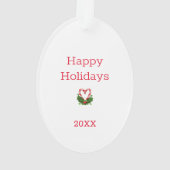 Prettige feestdagen Kerstmis Gnome Groene NAAM Ornament (achterkant)