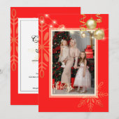 prettige feestdagen Kerstmis, gouden sneeuwvlokken Kaart (Voorkant / Achterkant)