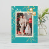 prettige feestdagen Kerstmis, gouden sneeuwvlokken Kaart (Staand voorkant)