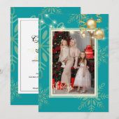 prettige feestdagen Kerstmis, gouden sneeuwvlokken Kaart (Voorkant / Achterkant)