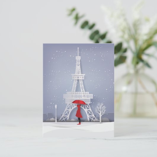 prettige feestdagen | Kerstmis in Parijs Briefkaart (Staand voorkant)