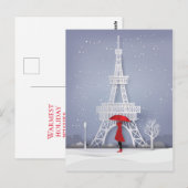 prettige feestdagen | Kerstmis in Parijs Briefkaart (Voorkant / Achterkant)