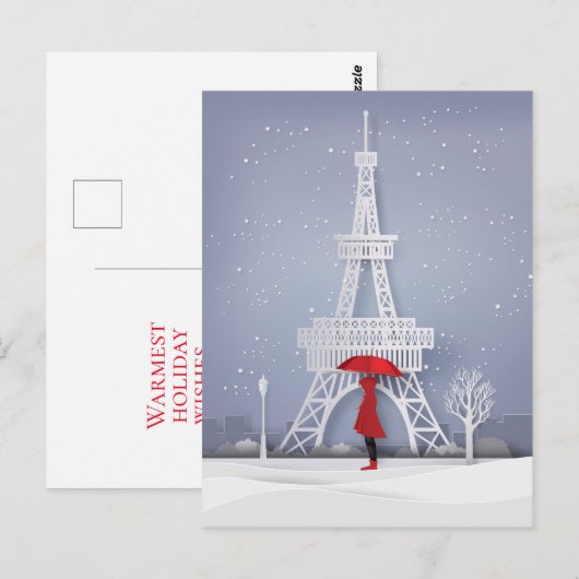 prettige feestdagen | Kerstmis in Parijs Briefkaart (Voorkant / Achterkant)