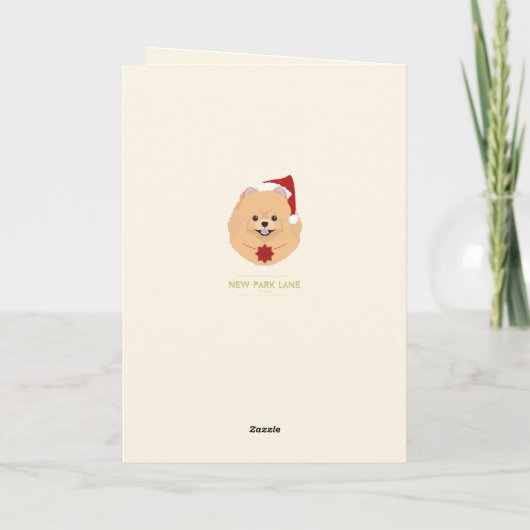 prettige feestdagen - Kerstmis in Santa Pomeranian (Achterkant)