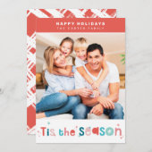 PRETTIGE FEESTDAGEN Kerstmis is het seizoen typogr Feestdagenkaart (Voorkant / Achterkant)