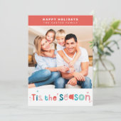 PRETTIGE FEESTDAGEN Kerstmis is het seizoen typogr Feestdagenkaart (Staand voorkant)