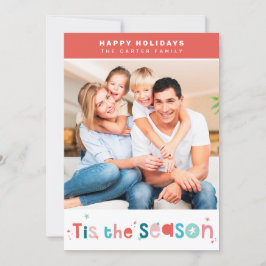 PRETTIGE FEESTDAGEN Kerstmis is het seizoen typogr Feestdagenkaart