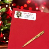 Prettige feestdagen Kerstmis Mailbox Floral Monogr Etiket