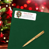 Prettige feestdagen Kerstmis Mailbox Floral Monogr Etiket