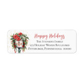 Prettige feestdagen Kerstmis Mailbox Floral Monogr Etiket (Voorkant)