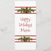 prettige feestdagen, Kerstmis, menu Dining (Voorkant)