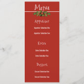 prettige feestdagen, Kerstmis, menu Dining (Achterkant)