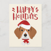 prettige feestdagen - Kerstmis met Cute Beagle Briefkaart (Voorkant)