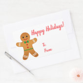 prettige feestdagen! Kerstmis met Cute Gingerbrood Rechthoekige Sticker (Envelop)