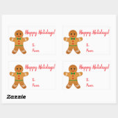prettige feestdagen! Kerstmis met Cute Gingerbrood Rechthoekige Sticker (Vel)