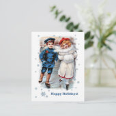 prettige feestdagen. kerstmis met Kinderen Feestdagenkaart (Staand voorkant)