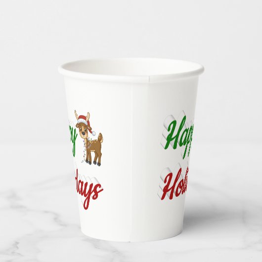prettige feestdagen kerstmis met rendierscript papieren bekers (Rechts)