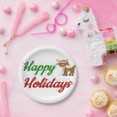 prettige feestdagen kerstmis met rendierscript papieren bordje (Feest)