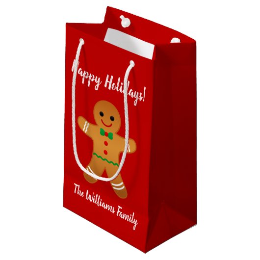 prettige feestdagen! | Kerstmis met rood ontbijtbr Klein Cadeauzakje (Voorkant Gekanteld)