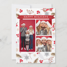 prettige feestdagen Kerstmis Modern Fir Holly 3