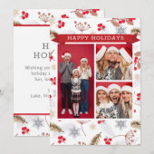 prettige feestdagen Kerstmis Modern Fir Holly 3 (Voorkant / Achterkant)