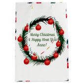 prettige feestdagen, Kerstmis, nieuwjaar Medium Cadeauzakje (Voorkant)