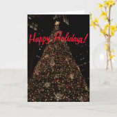 Prettige feestdagen Kerstmis op Daley Plaza Chicag Kaart (Gele Bloem)