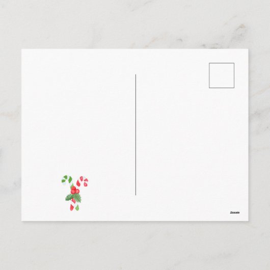 prettige feestdagen | Kerstmis op snoepsuikerriet  (Achterkant)