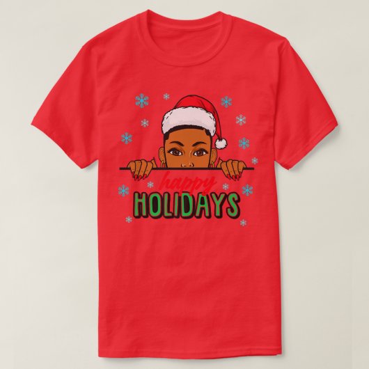 Prettige Feestdagen Kerstmis Sneeuw Melanine Vrouw T-shirt (Design voorkant)