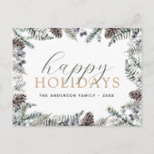 Prettige Feestdagen Kerstmis Stof Blauw Groen (Voorkant)