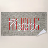 prettige feestdagen Kerstmis Strandlaken (Voorkant)