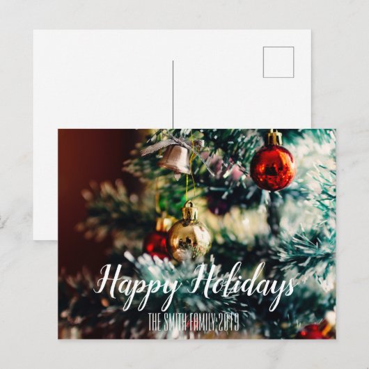 prettige feestdagen Kerstmis van familienaam (Voorkant / Achterkant)