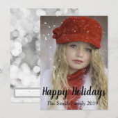 prettige feestdagen Kerstmis van familienaam Aankondiging (Voorkant / Achterkant)