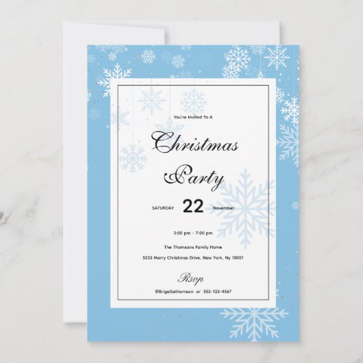 Prettige feestdagen Kerstmis, witte sneeuwvlokken Kaart (Achterkant)