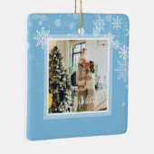 Prettige feestdagen Kerstmis, witte sneeuwvlokken, Keramisch Ornament (Rechts)