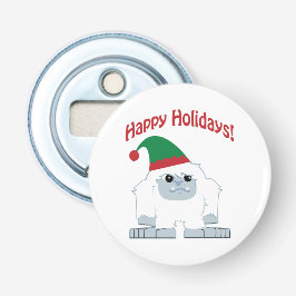 prettige feestdagen! Kerstmis Yeti Button Flesopener